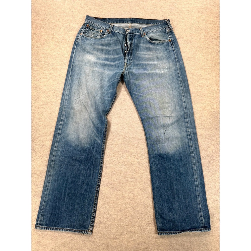 VTG Levi's 501 Jeans Mens 38X32 Blue Denim Straight Leg Button Fly Everyday Wear